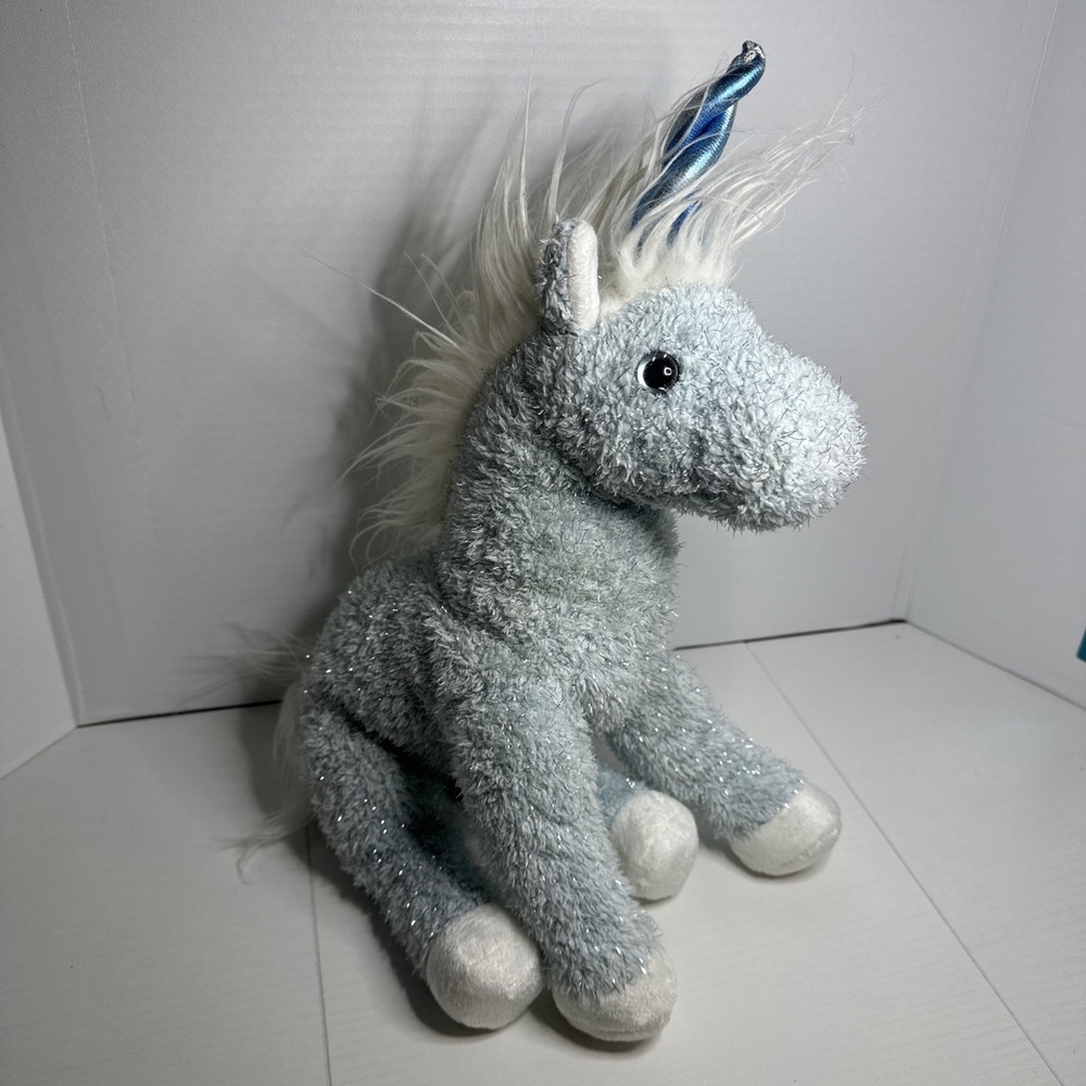 Ty Classic Galaxy Unicorn Plush Stuffed Animal Blue Silver Sparkle